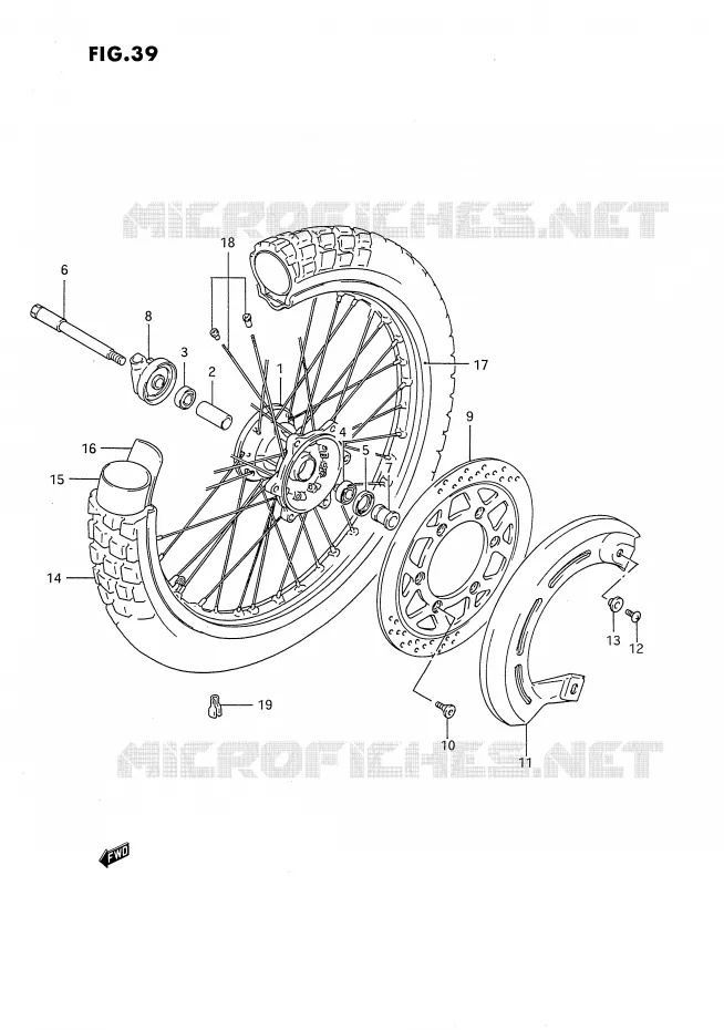 ROUE AVANT Suzuki MOTO 650 DR 1992  DR650RUN(E4)