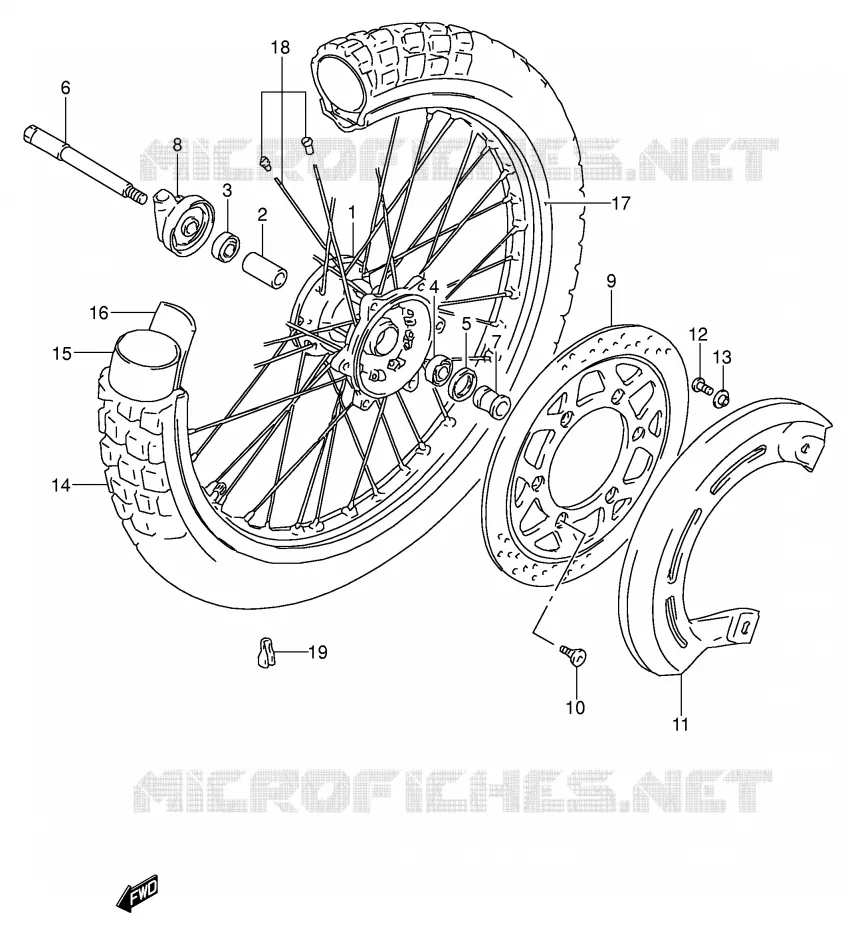 ROUE AVANT Suzuki MOTO 650 DR 1993  DR650RSEUP(E4)