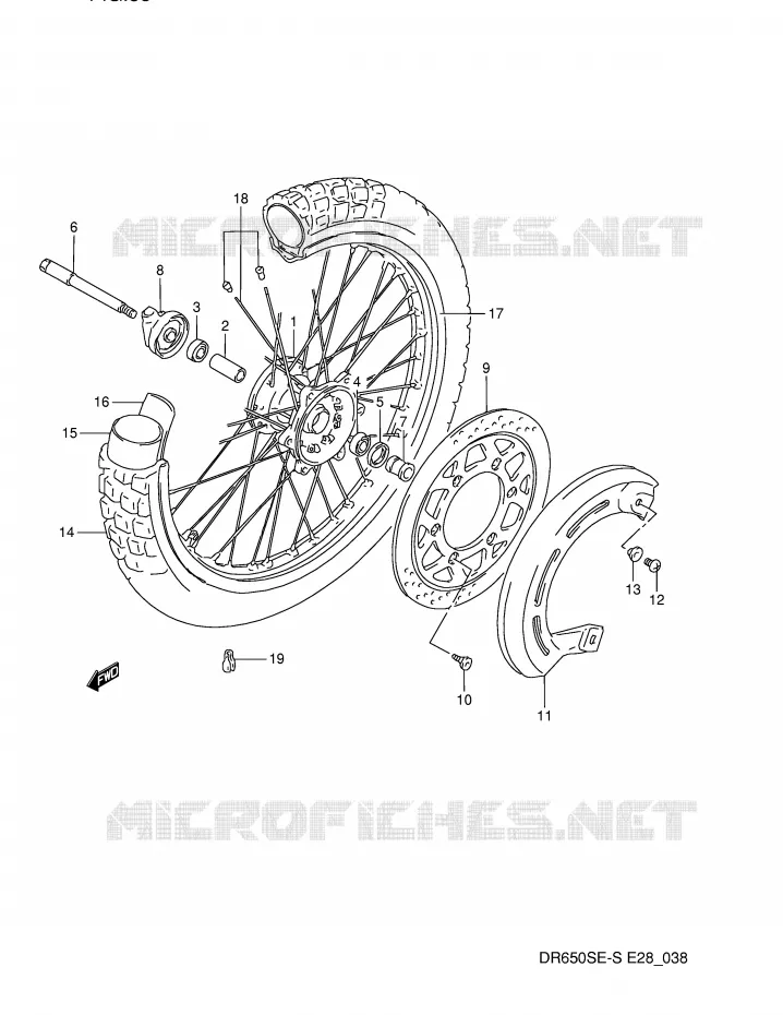 ROUE AVANT Suzuki MOTO 650 DR 1993  DR650SP(E28)
