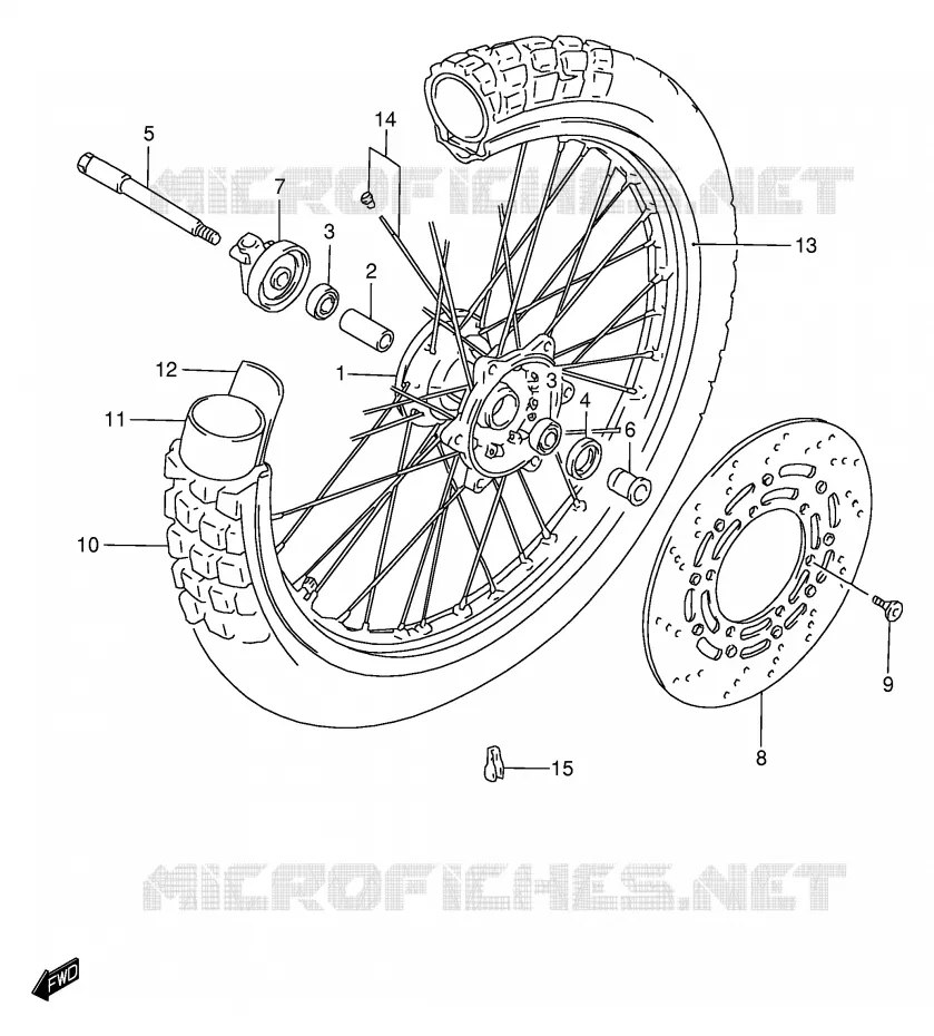 ROUE AVANT Suzuki MOTO 650 DR 2004  DR650SEK4(E4)