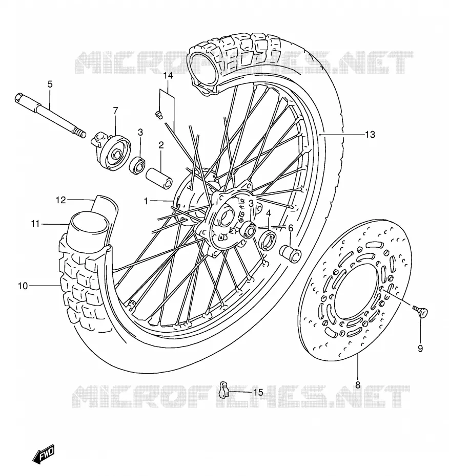 ROUE AVANT Suzuki MOTO 650 DR 2005  DR650SEK5(E3/E28)