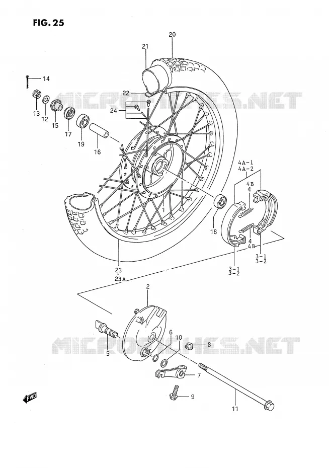 ROUE AVANT Suzuki MOTO 80 DS 1991  DS80M(E24)