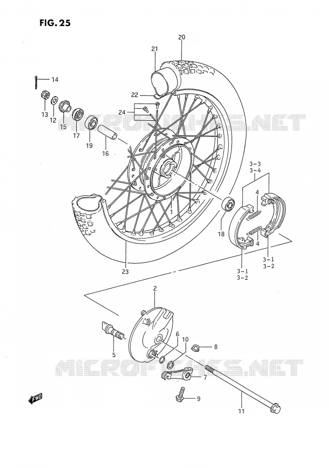 ROUE AVANT Suzuki MOTO 80 DS 1994  DS80R(E3)