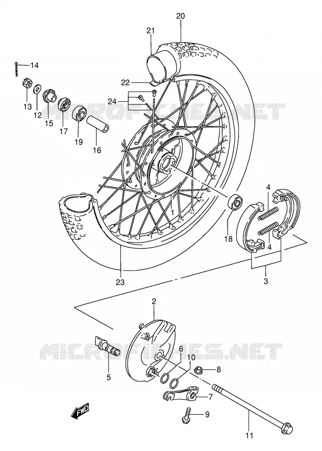 ROUE AVANT Suzuki MOTO 80 DS 1997  DS80V(E24)
