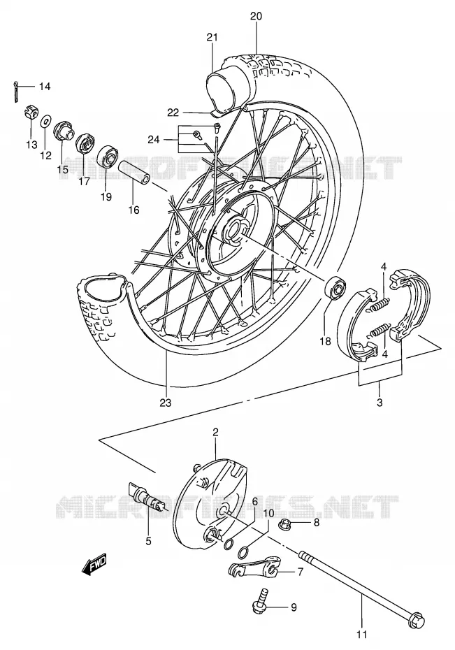 ROUE AVANT Suzuki MOTO 80 DS 1999  DS80X(E3/E28)