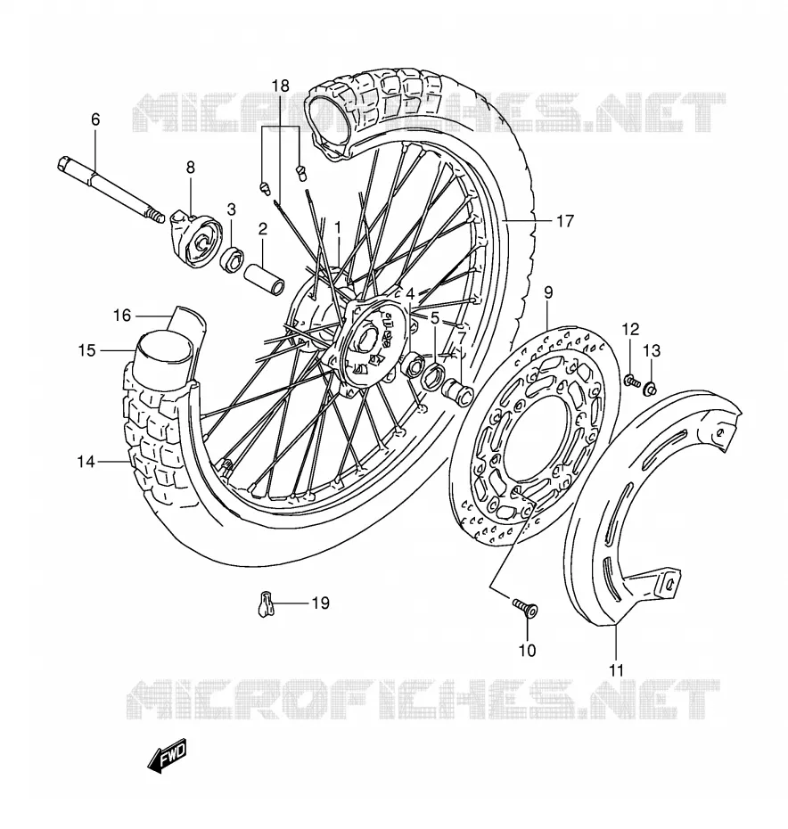 ROUE AVANT Suzuki MOTO 800 DR 1995  DR800SS(E4)