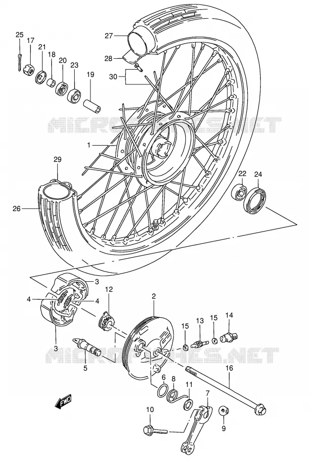 ROUE AVANT Suzuki SCOOTER 80 FB 1989  FB80K(E1)