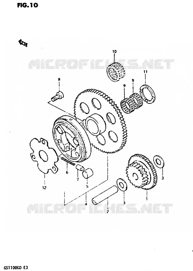 ROUE LIBRE DE DEMARREUR Suzuki MOTO 1100 GS-G 1982  GS1100GZ(Z/D)