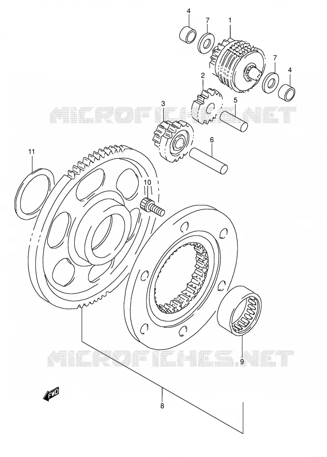 ROUE LIBRE DE DEMARREUR Suzuki MOTO 800 DR 1993  DR800SP(E4)