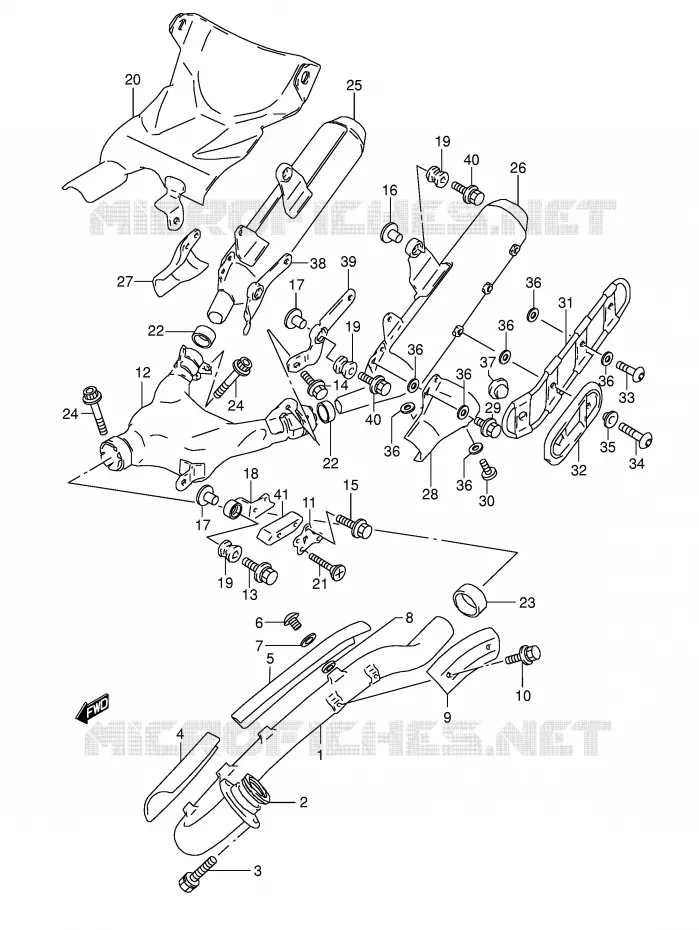 SILENCIEUX (MODELE M) Suzuki MOTO 800 DR 1991  DR800SUM(E4)