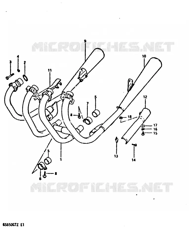 SILENCIEUX Suzuki MOTO 650 GS 1982  GS650GTZ(X/Z)