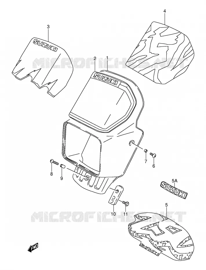 SUPPORT - CARENAGES DE PHARE Suzuki MOTO 250 DR 1990  DR250SL(E24)