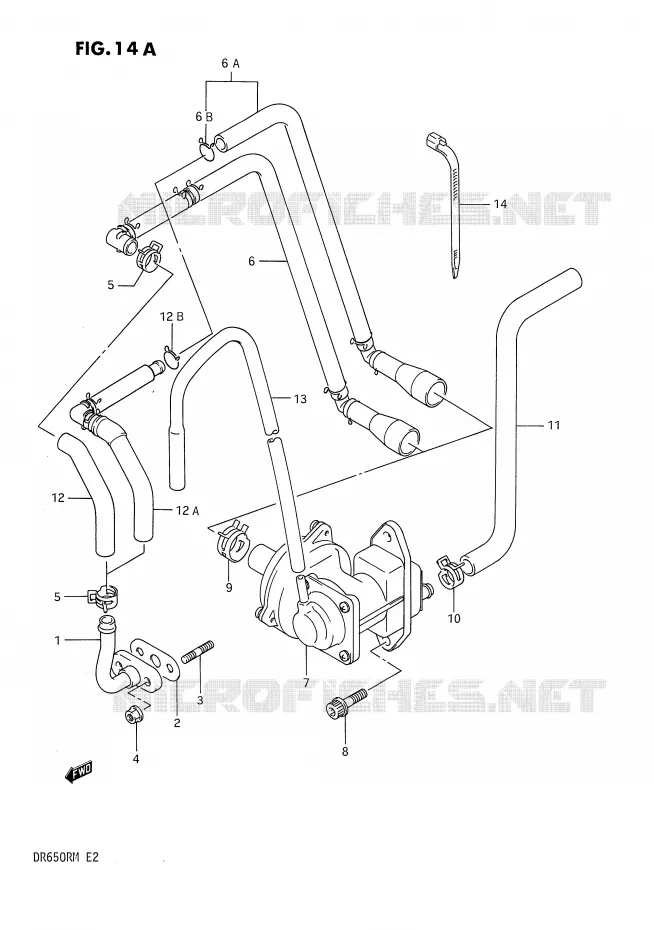 SYSTÈME DE RECYCLAGE GAZ D'ECHAPPEMENT (E18) Suzuki MOTO 650 DR 1991  DR650RM(E2)