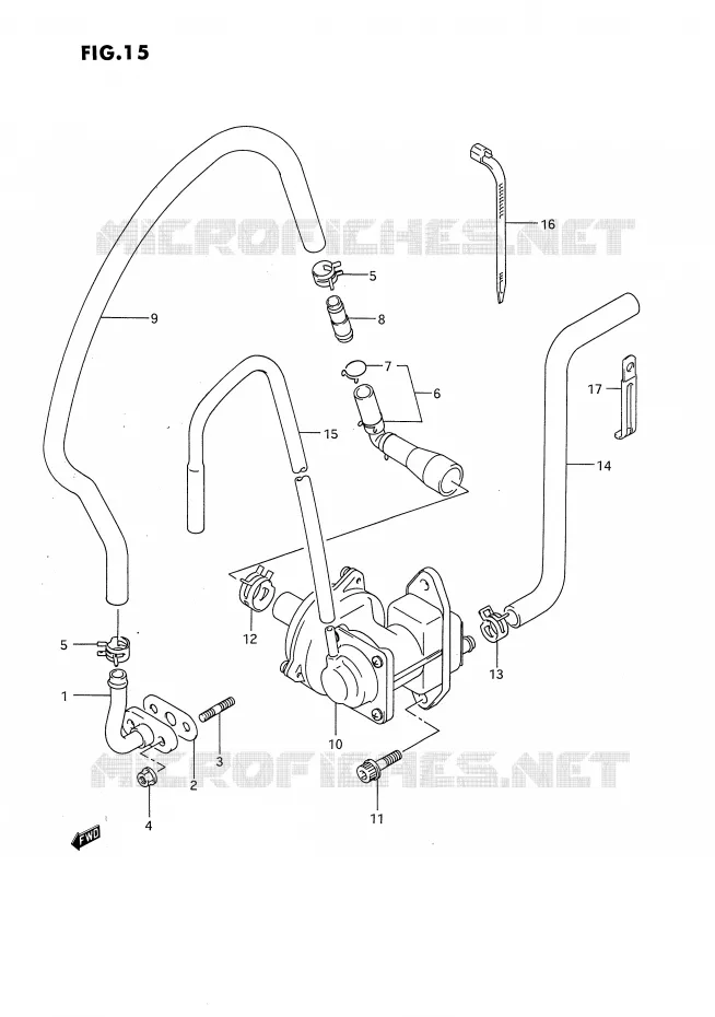 SYSTÈME DE RECYCLAGE GAZ D'ECHAPPEMENT (E18) Suzuki MOTO 650 DR 1992  DR650RN(E4)