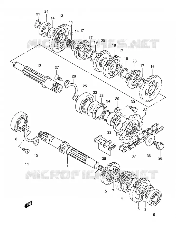 TRANSMISSION Suzuki MOTO 125 DR 2000  DR125SEUY(E4)