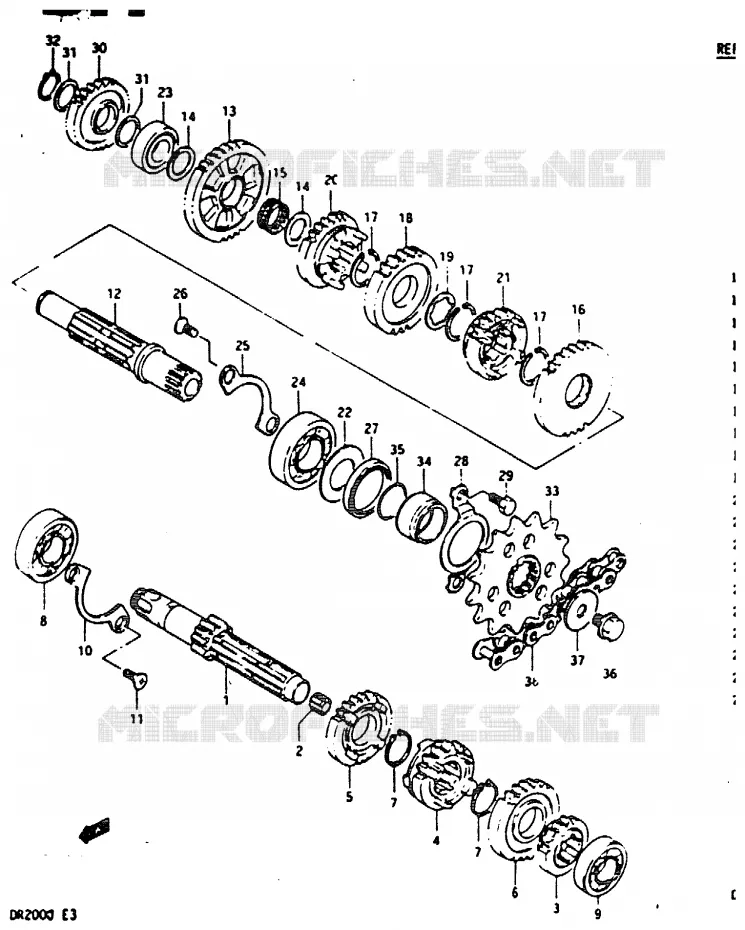 TRANSMISSION Suzuki MOTO 200 DR 1987  DR200H(G/H/J)