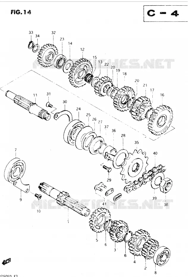 TRANSMISSION Suzuki MOTO 250 DR 1983  DR250SD(E1)