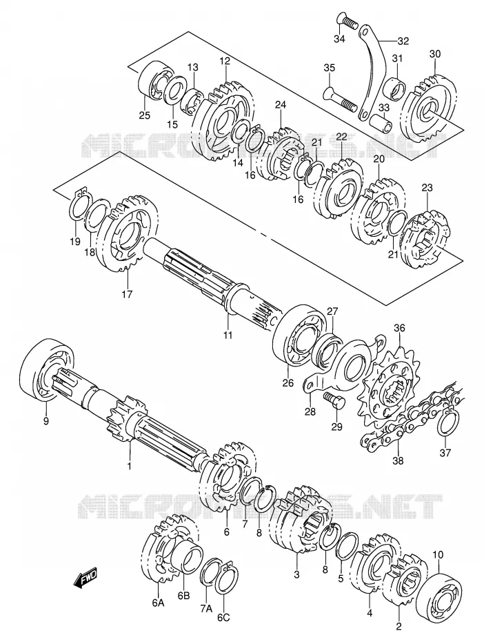 TRANSMISSION Suzuki MOTO 250 DR 1994  DR250SR(E24)