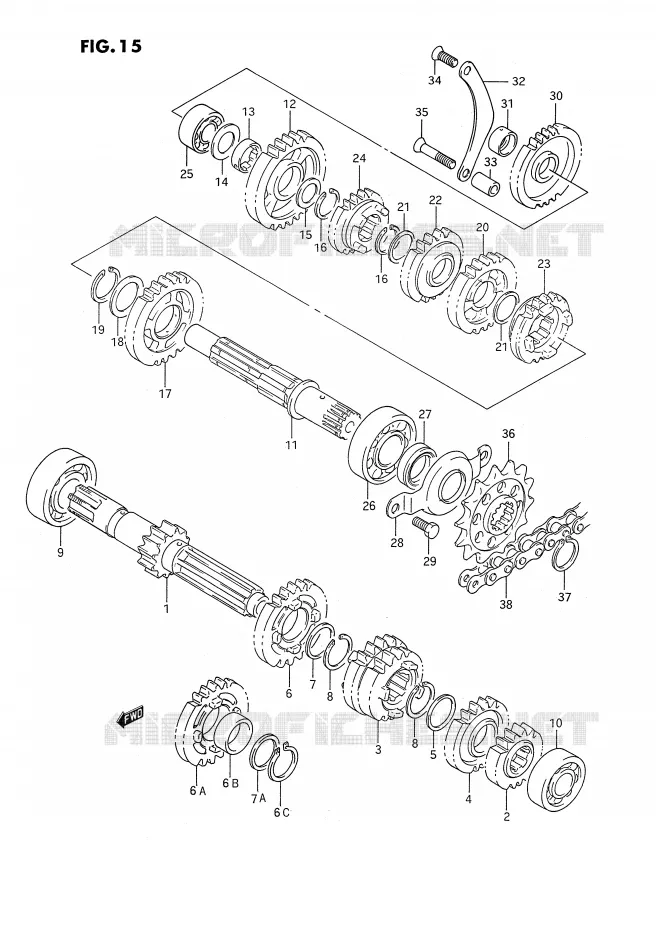 TRANSMISSION Suzuki MOTO 350 DR 1993  DR350SP(E2)