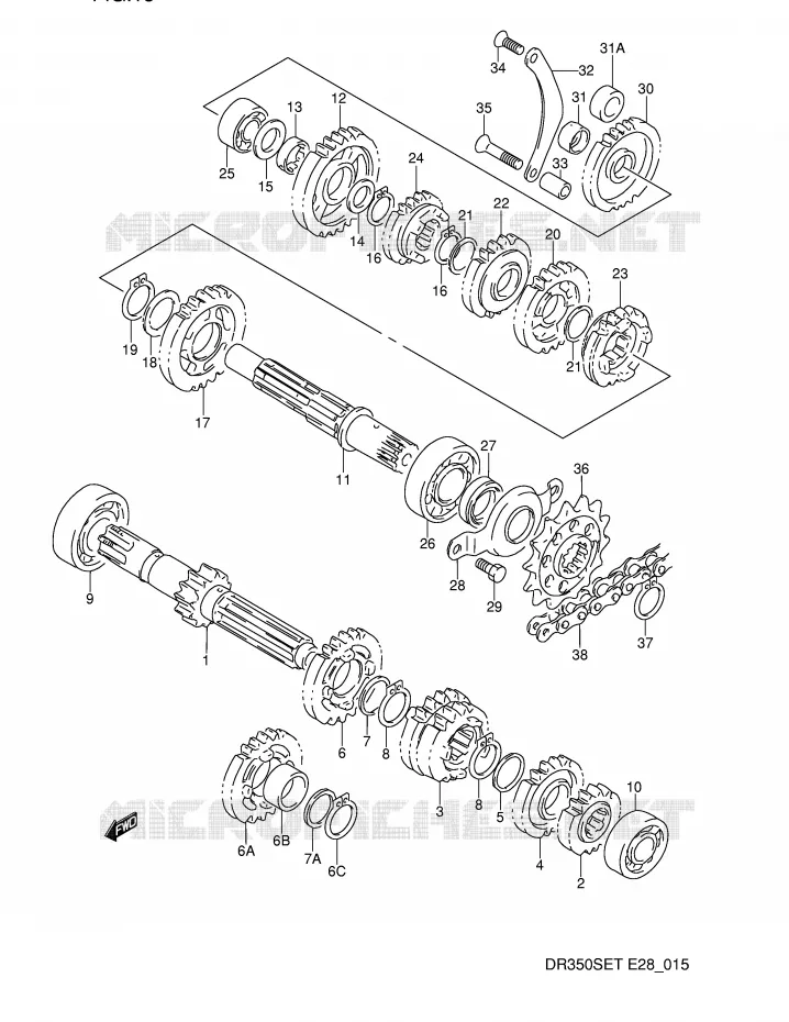 TRANSMISSION Suzuki MOTO 350 DR 1995  DR350SES(E28)