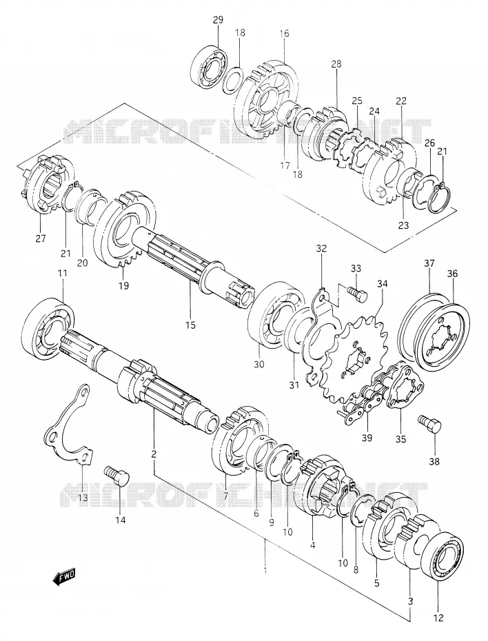 TRANSMISSION Suzuki MOTO 650 DR 1990  DR650RSUL(E2)