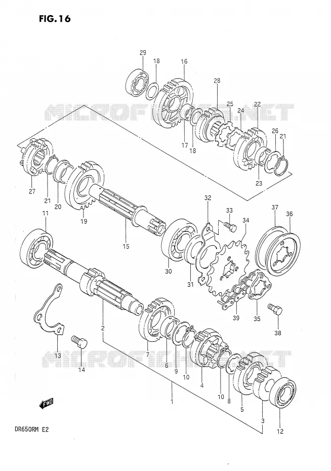 TRANSMISSION Suzuki MOTO 650 DR 1990  DR650RUL(E2)