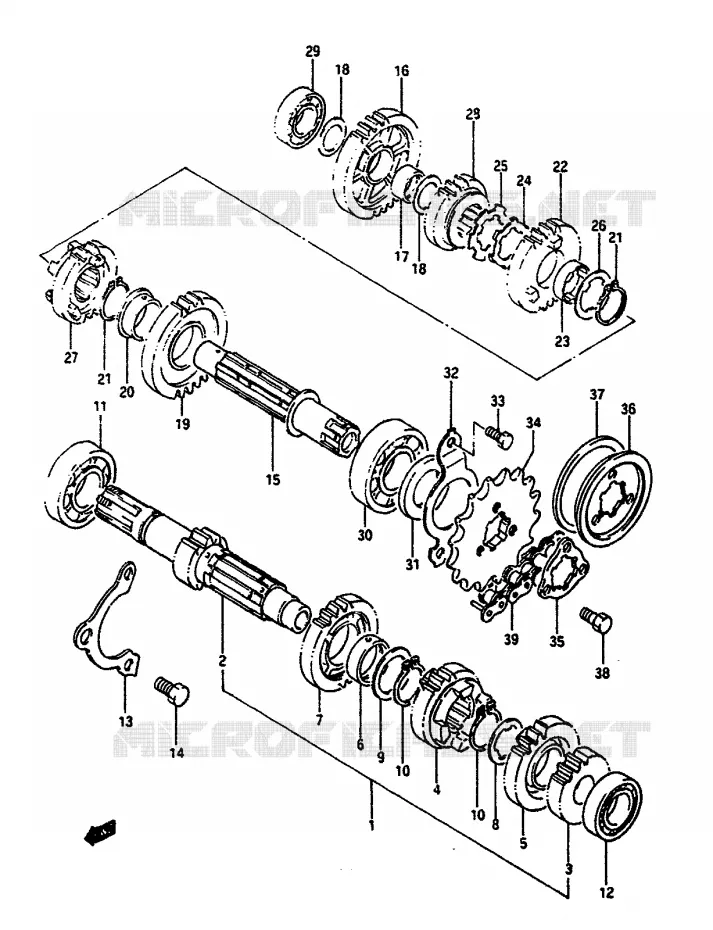 TRANSMISSION Suzuki MOTO 650 DR 1991  DR650RSUM(L/M)