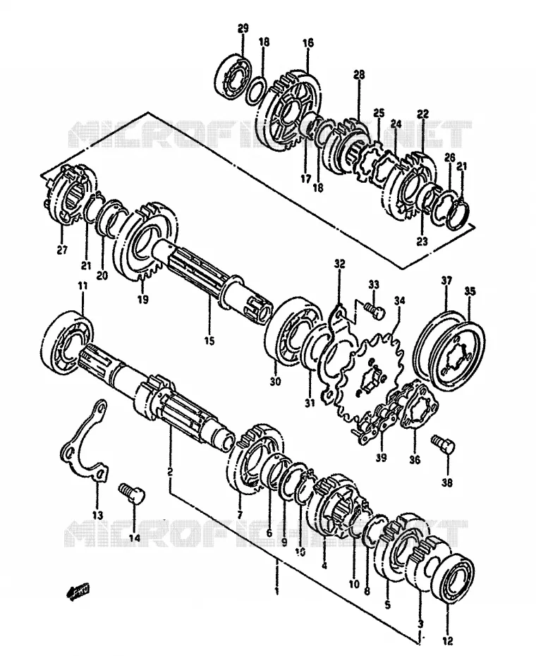 TRANSMISSION Suzuki MOTO 650 DR 1992  DR650RN(N/P/R)
