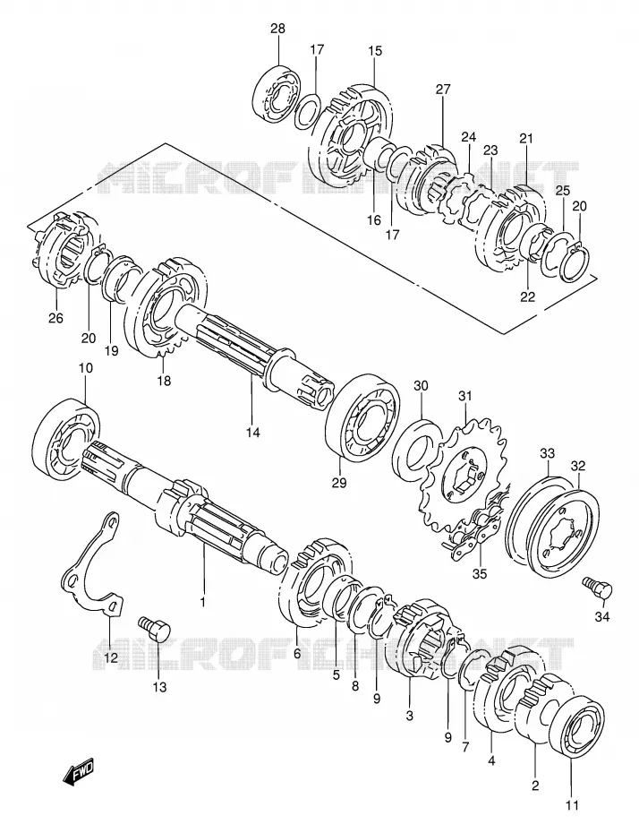 TRANSMISSION Suzuki MOTO 650 DR 1999  DR650SEUX(E4)