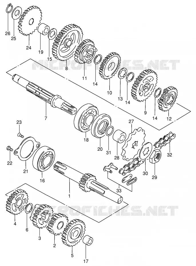 TRANSMISSION Suzuki MOTO 80 DS 1996  DS80T(E3/E28)