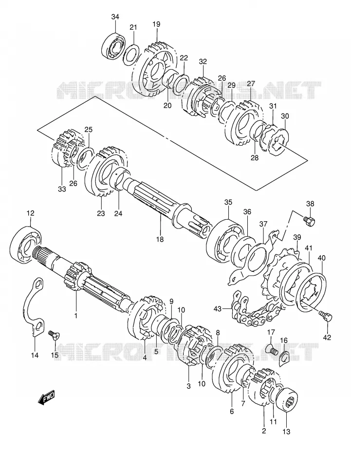 TRANSMISSION Suzuki MOTO 800 DR 1993  DR800SP(E4)