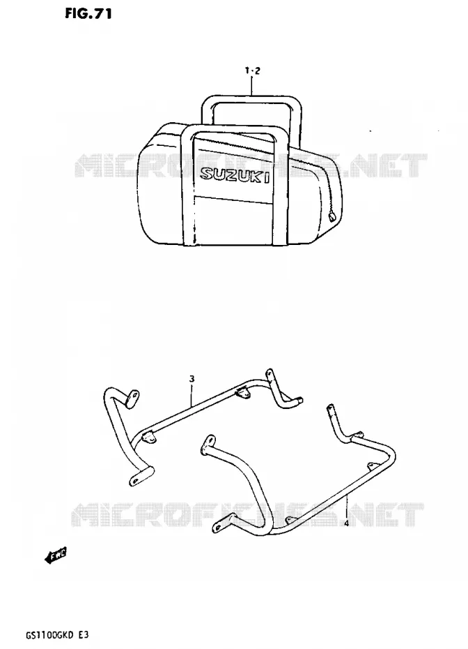 VALISES SOUPLES ET SUPPORTS (OPTIONNEL) Suzuki MOTO 1100 GS-G 1982  GS1100GK2(Z/2/D)