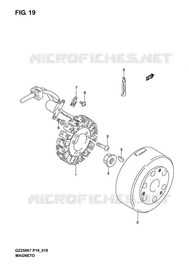 ALLUMAGE ROTOR - STATOR Suzuki MOTO 250 MARAUDER 2007  GZ250K7(P19)