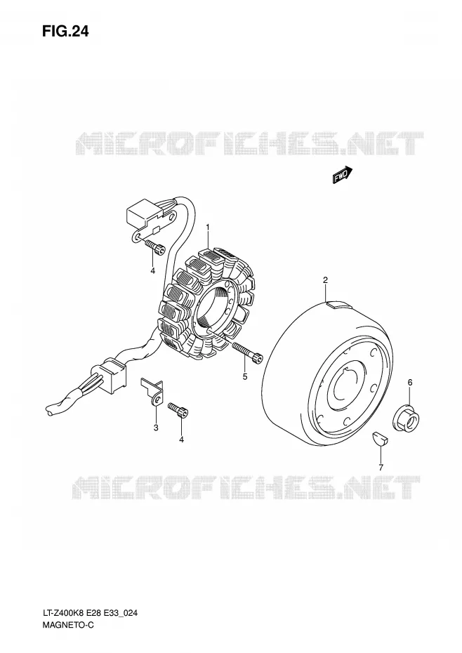 ALLUMAGE ROTOR - STATOR Suzuki QUAD 400 QUADSPORT 2008  LT-Z400ZK8(E28/E33)