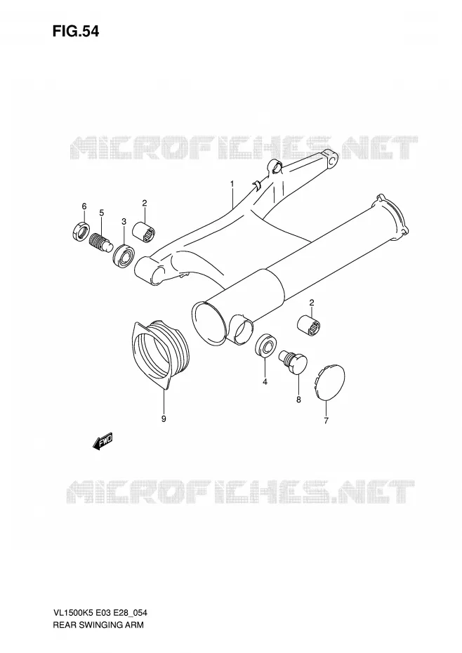 BRAS OSCILLANT ARRIERE Suzuki MOTO 1500 BOULEVARD 2006  VL1500K6(E3/E28)