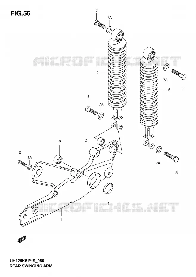 BRAS OSCILLANT ARRIERE Suzuki SCOOTER 125 BURGMAN 2002  UH125K2(P2)