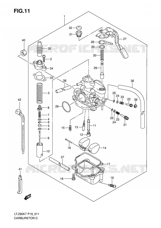 CARBURATEUR Suzuki QUAD 90 QUADSPORT 2010  LT-Z90L0(P19)