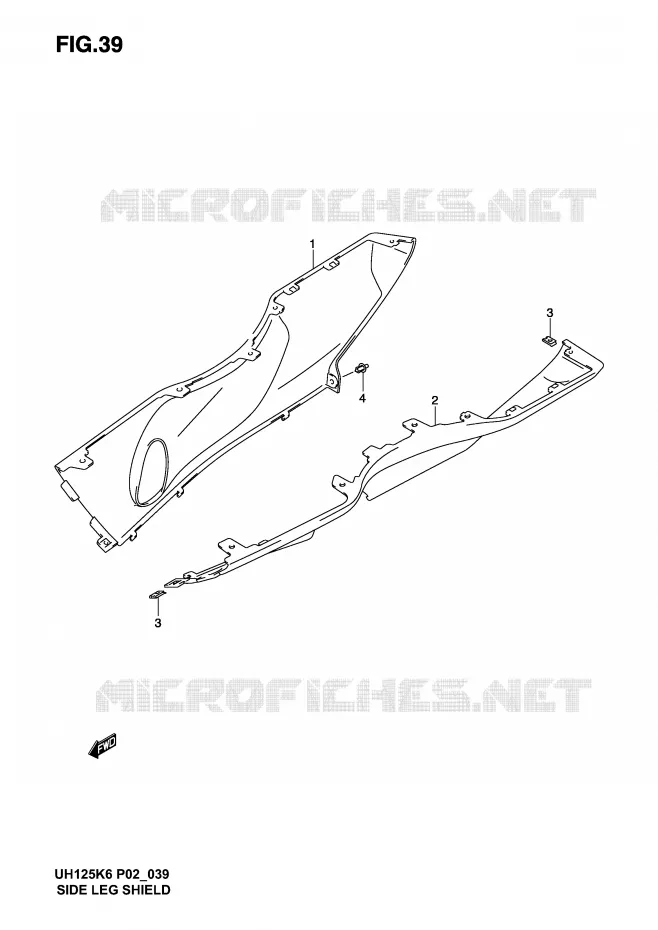 CARENAGES INFERIEUR Suzuki SCOOTER 125 BURGMAN 2005  UH125K5(P2)
