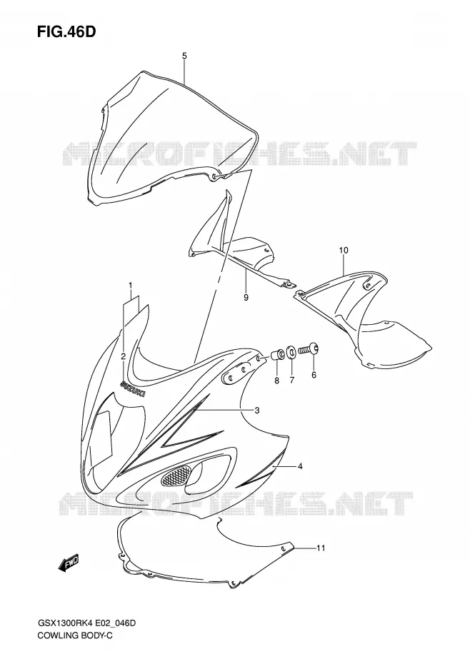 CARENAGES (MODEL K7 FOR CZZ) Suzuki MOTO 1300 HAYABUSA 2006  GSX1300RU1K6(E2)