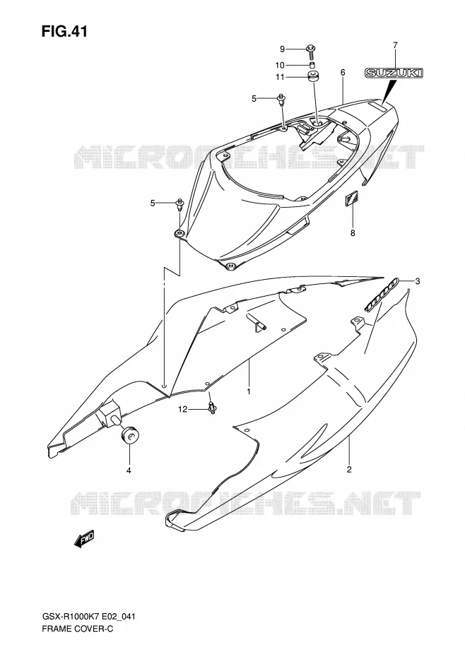 CARENAGES (MODEL K7) Suzuki MOTO 1000 GSX-R 2007  GSX-R1000K7(E2)