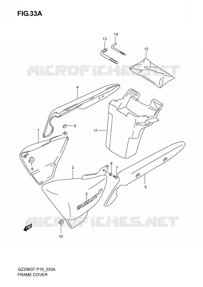CARENAGES (MODEL K7) Suzuki MOTO 250 MARAUDER 2007  GZ250K7(P19)