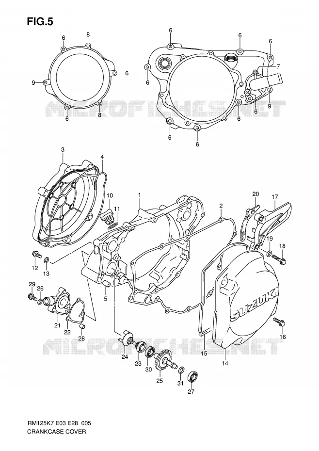 CARTER POMPE A EAU Suzuki MOTO 125 RM 2007  RM125K7(E3/E28)