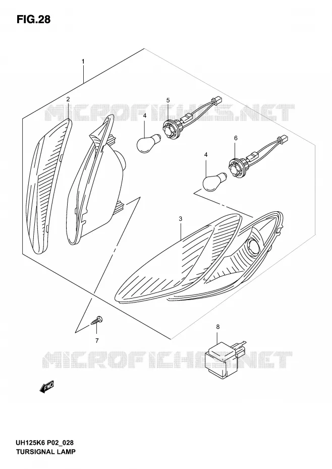 CLIGNOTANTS (MODELE K2/K3) Suzuki SCOOTER 125 BURGMAN 2003  UH125K3(P2)