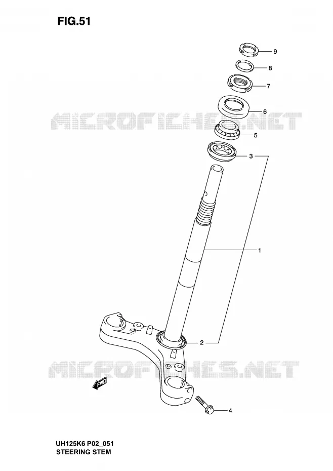 COLONNE DE DIRECTION Suzuki SCOOTER 125 BURGMAN 2002  UH125K2(P2)