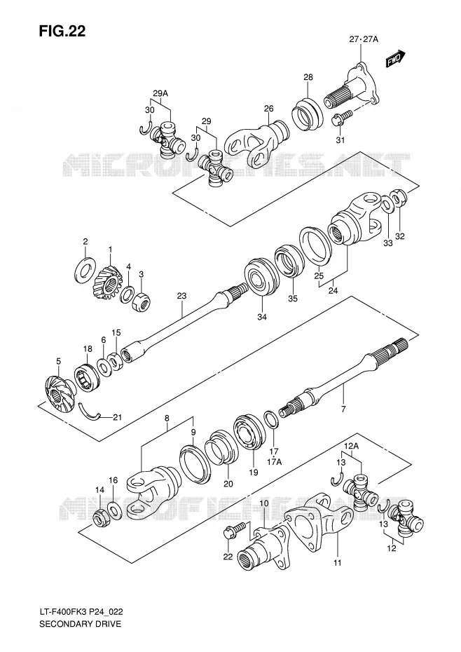 COUPLE CONIQUE Suzuki QUAD 400 EIGER 2003  LT-F400FK3(P24)