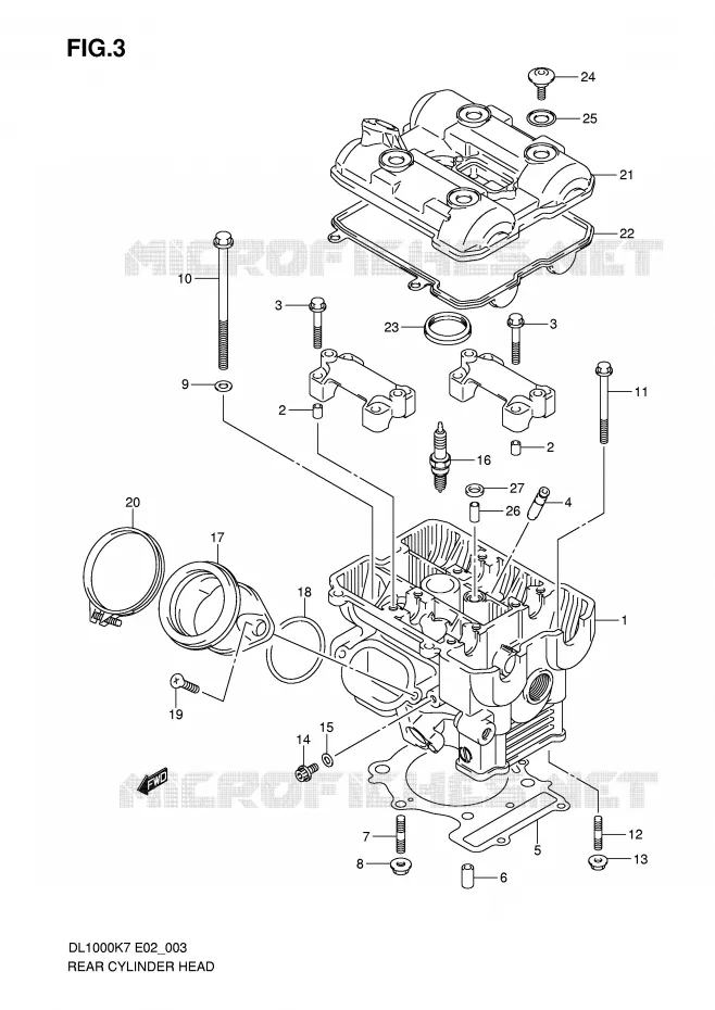 CULASSE ARRIERE Suzuki MOTO 1000 V-STROM 2010  DL1000L0(P37)