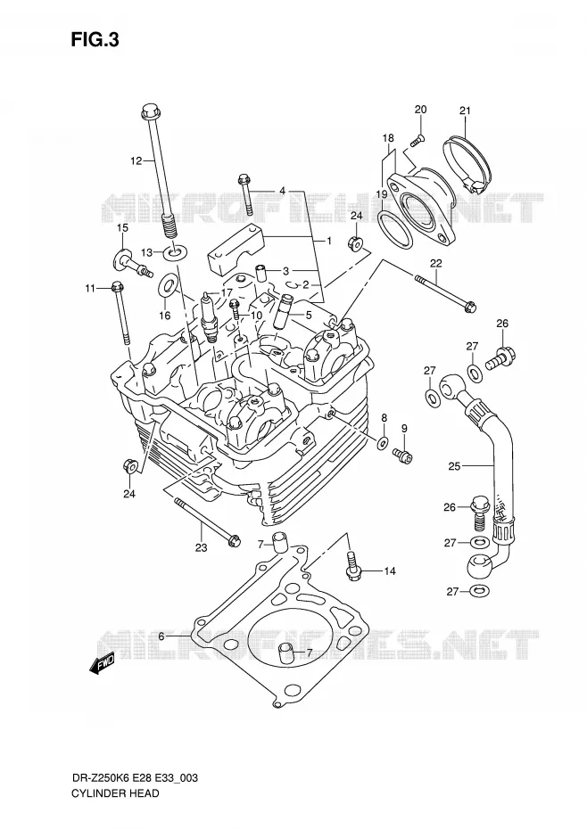 CULASSE Suzuki MOTO 250 DR-Z 2006  DR-Z250K6(E28/E33)
