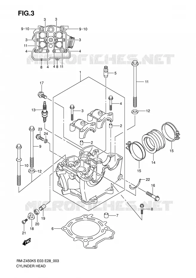 CULASSE Suzuki MOTO 450 RM-Z 2006  RM-Z450K6(E3/E28)