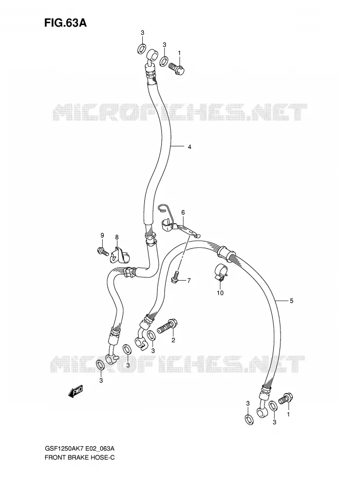 DURITE DE FREIN AVANT (GSF1250K7/SK7/K8/SK8/K9/SK9/SL0) Suzuki MOTO 1250 BANDIT-S 2007  GSF1250SK7(E2)