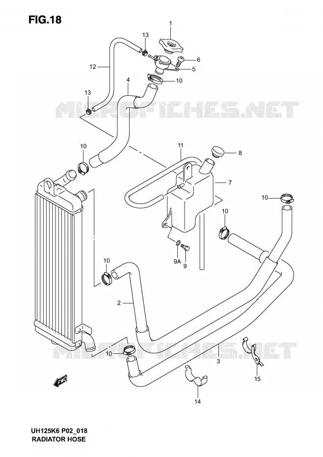 DURITE DE RADIATEUR Suzuki SCOOTER 125 BURGMAN 2005  UH125K5(P2)